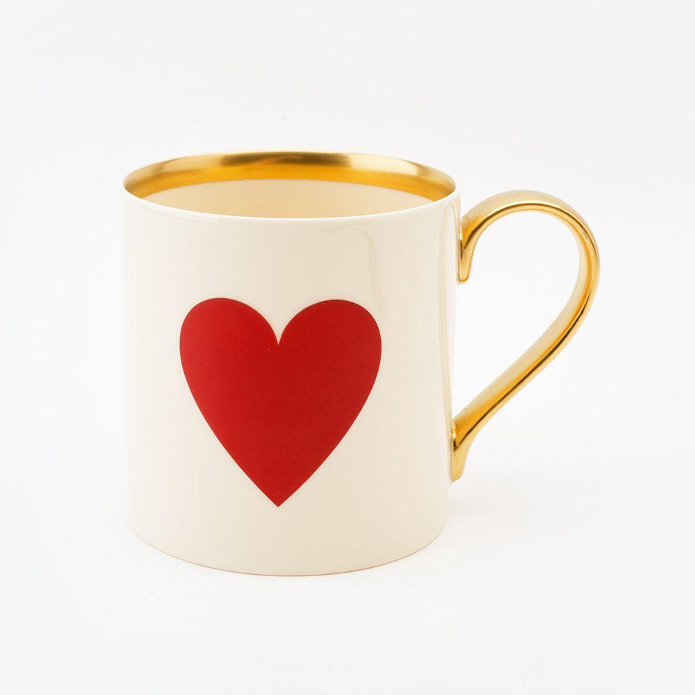 Red Heart Company Logo - 22ct gold red heart mug - Big Tomato Company