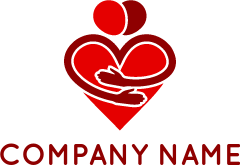 Red Heart Company Logo - negative space romantic couple inside red heart | Logo Template by ...