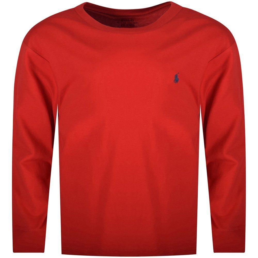 Red Classic Logo - POLO RALPH LAUREN JUNIOR Red Classic Logo Long Sleeve T-Shirt ...