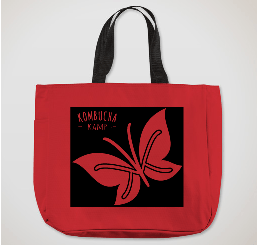 Red and Black Butterfly Logo - KKamp Butterfly Chop Logo Tote Bag