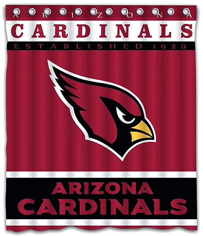 Red Bird Team Logo - Cardinal Shower Curtain Cardinals Football Team Logo Shower Curtain ...