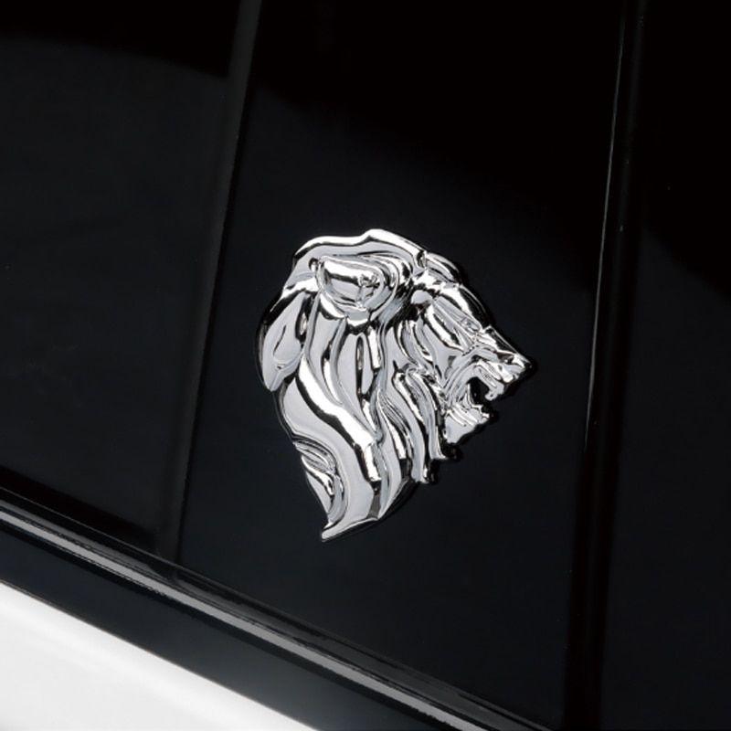 Grey Lion Car Logo - 1Pcs 3D Metal Lion Head Car Side Fender Rear Trunk Emblem Badge