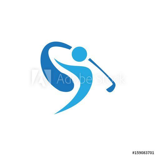Blue Golf Logo - Modern Golf Logo Golf Symbol this stock vector