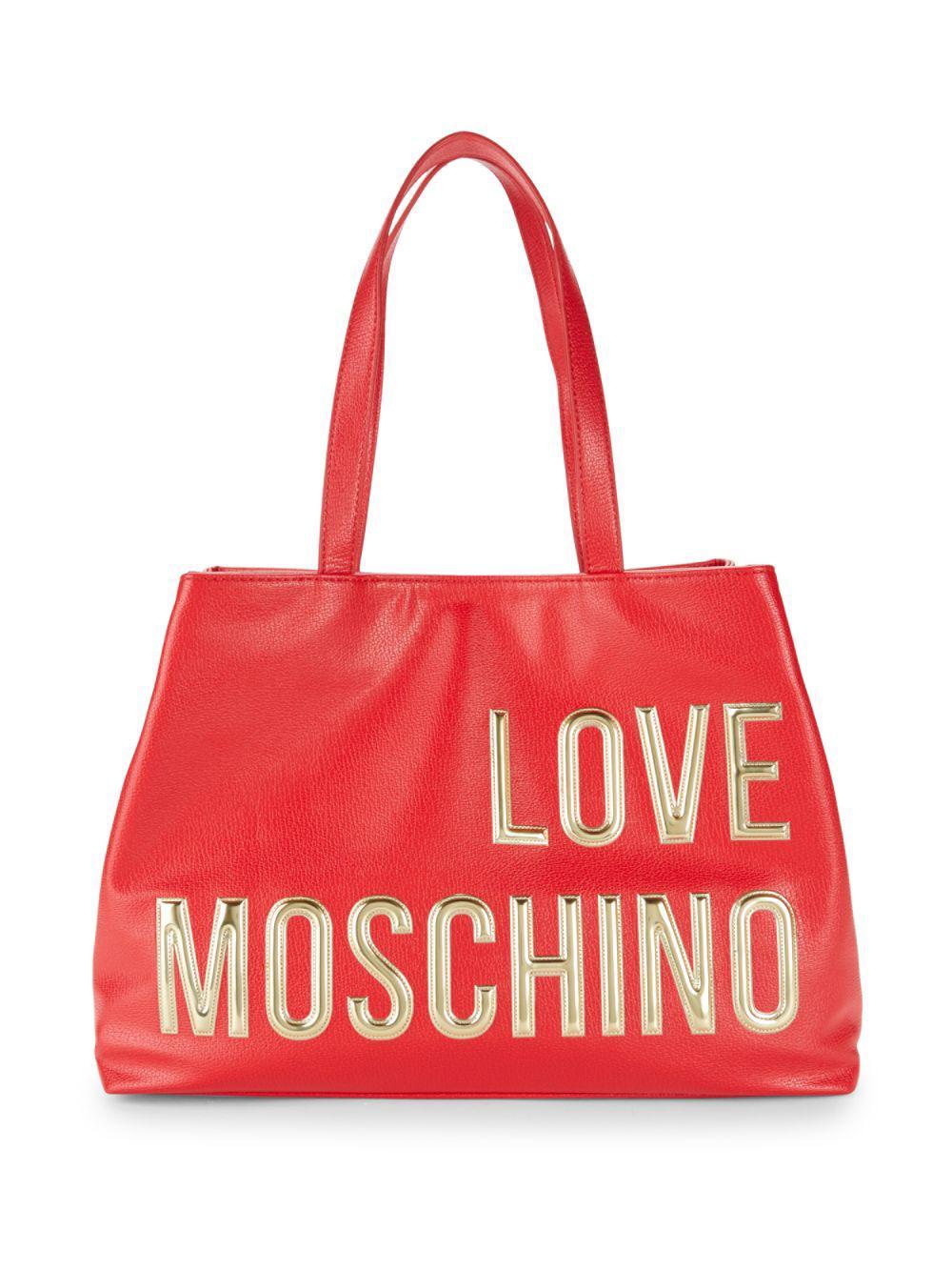 Red Classic Logo - Love Moschino Classic Logo Tote in Red - Lyst