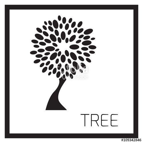 Black Tree Logo - Stylized image of black tree as a logo