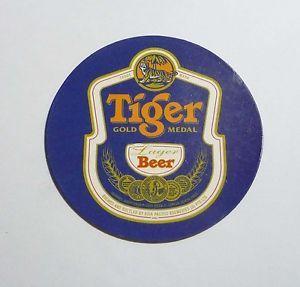 Tiger Beer Logo - Vintage TIGER BEER Round Flat FRIDGE MAGNET Tiger Beer Label Logo ...