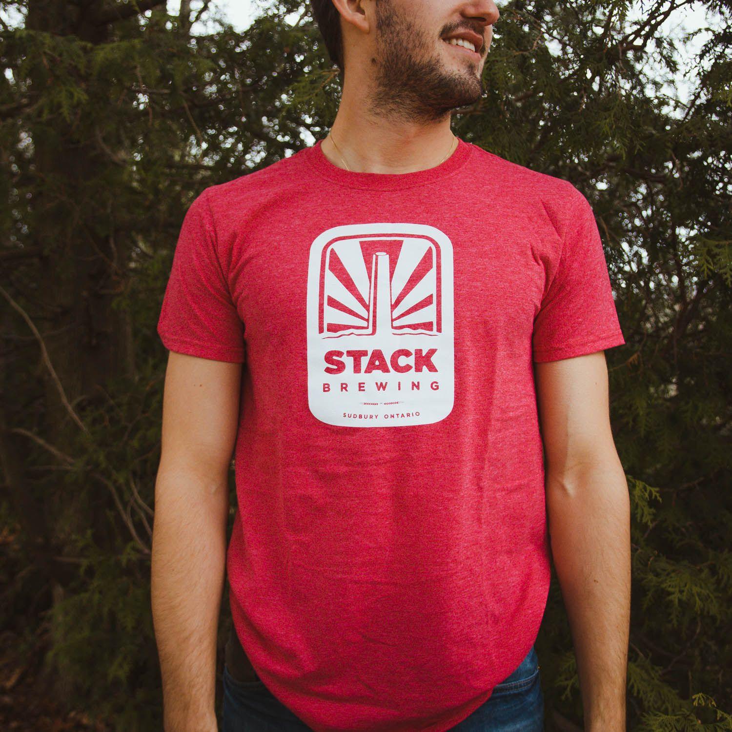 Red Classic Logo - Men's Heather Red Classic Logo Tee – Stack Brewing
