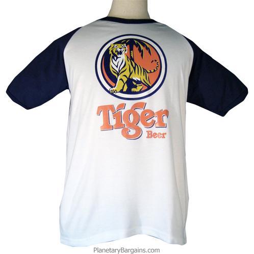 Tiger Beer Logo - Tiger Beer Logo Shirt White With Blue Sleeves Beer Logo