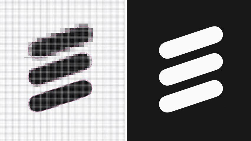 Black with Three Lines Logo - Ericsson's “three sausages” logo refined for digital users