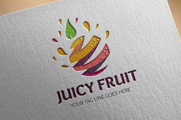 Fruit Logo - Juicy Fruit Logo Logo Templates Creative Market