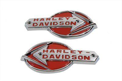 Red White OE Logo - V Twin 38 6670 Emblem Set With Red Lettering