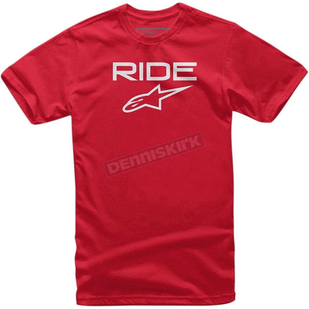 Red White OE Logo - Alpinestars Red White Ride 2.0 T Shirt Motorcycle