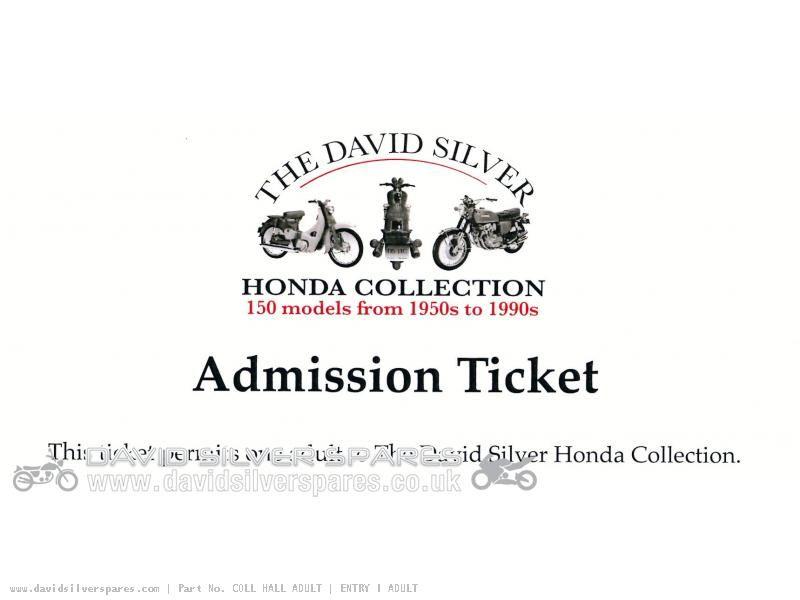 Honda Spares Logo - Honda The David Silver Honda Collection ticket Adult
