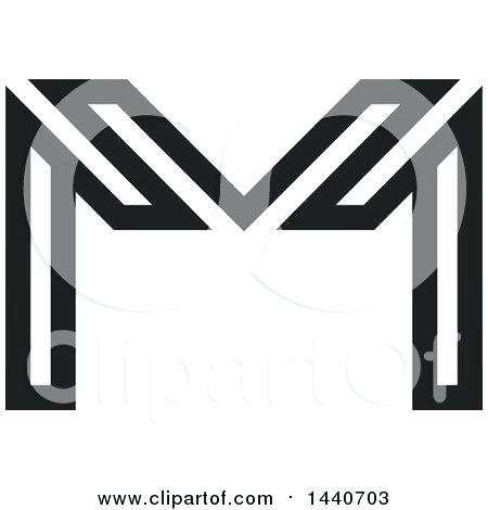 White Letter Logo - Letter M Design Of A Black And White Letter M Design Royalty Free