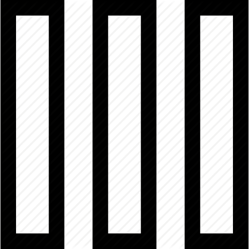 Black with Three Lines Logo - Lines, three, vertical icon