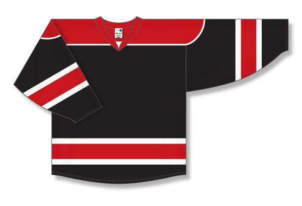 Red Black White Hockey Logo - League Style Blank Hockey Jerseys #H7500-348 Black/Red/White