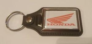 Honda Spares Logo - HONDA MOTORCYCLE LOGO LEATHER KEYRING motorbike spares ...