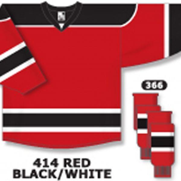 Red Black White Hockey Logo - Athletic Knit Hockey Jersey H7500 Red Black White