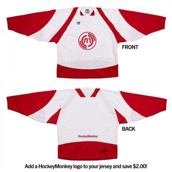 Red Black White Hockey Logo - HockeyMonkey Stadium Youth Hockey Jersey Black Red