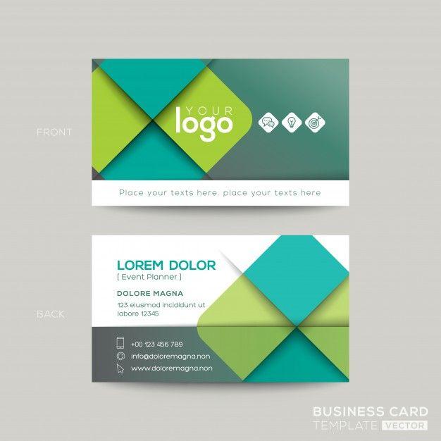 Simple Green Logo - Clean and simple green business card design Vector