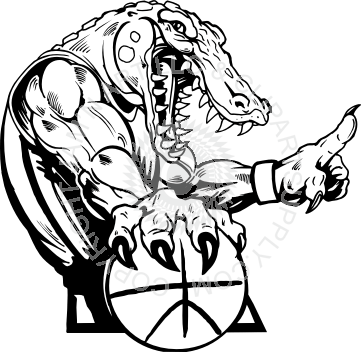 Gator Basketball Logo - Gator palming basketball