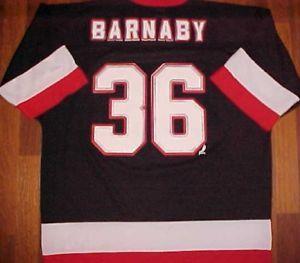 Red Black White Hockey Logo - Matthew Barnaby 36 Buffalo Sabres NHL Logo 7 Black Red White Hockey