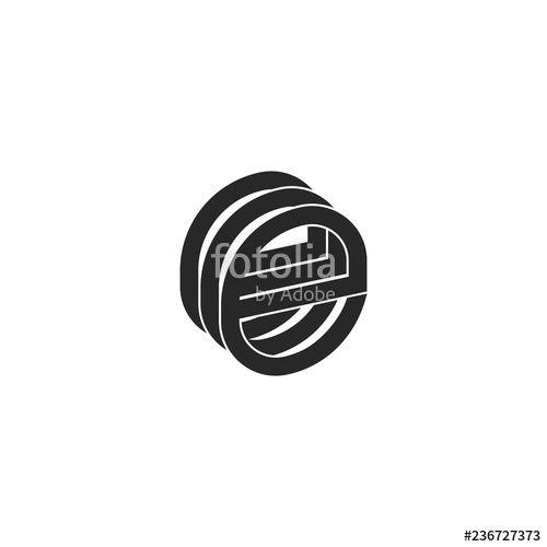 Black with Three Lines Logo - Letter e logo monogram isometric form three letters eee initials