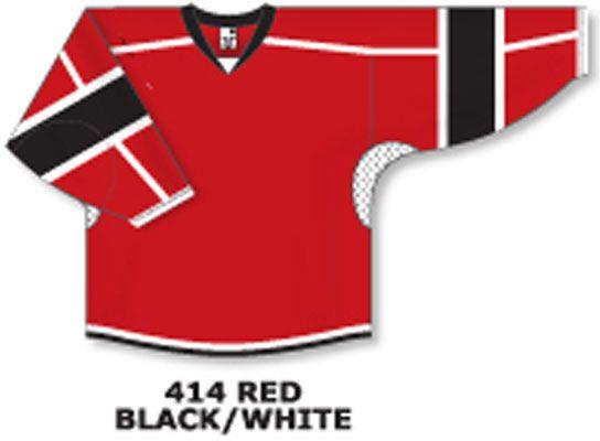 Red Black White Hockey Logo - Athletic Knit Hockey Jersey H7000 Red Black White