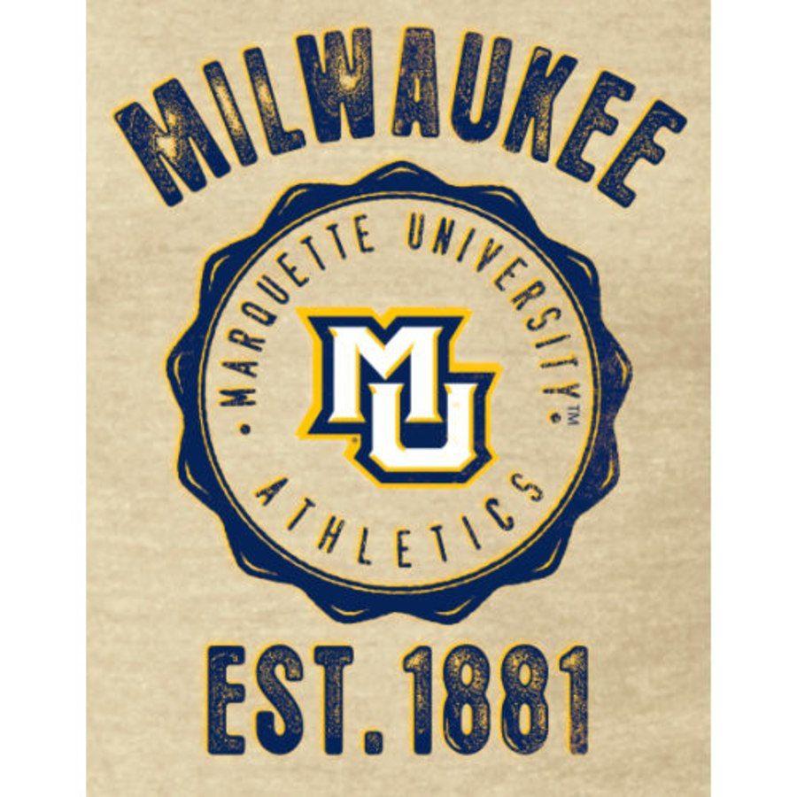 Old Marquette Logo - Marquette Golden Eagles Women's Old School Seal Tri Blend V Neck T