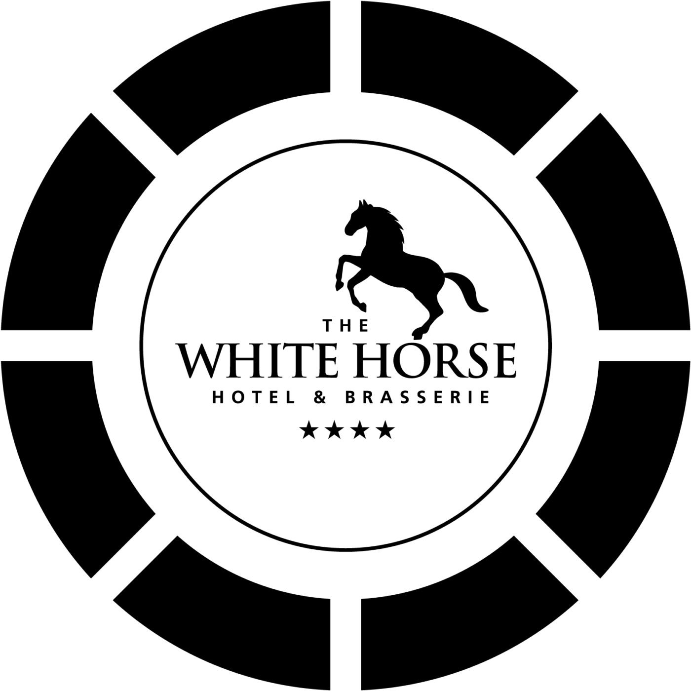 Black and White Horse Circle Logo - Stay in Touch | The White Horse