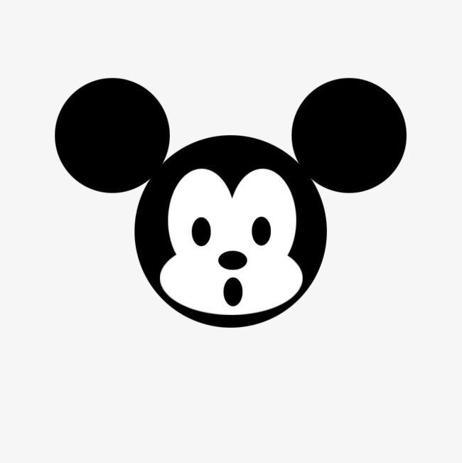 White Mickey Mouse Logo - Black And White Mickey Mouse, Black, White, Mouse PNG and PSD File ...