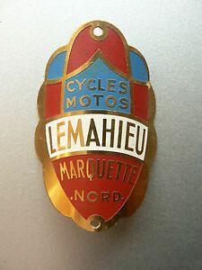 Old Marquette Logo - Bike plate old cycle lemahieu to marquette north circa 1950