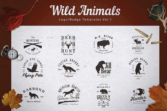 Flying Animals Logo - Wild Animals Logo Badge Templates V1 Logo Templates Creative Market