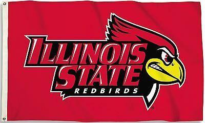 Illinois State Redbirds Logo - ILLINOIS STATE REDBIRDS 3' x 5' Flag (Logo w/ Wordmark) NCAA ...