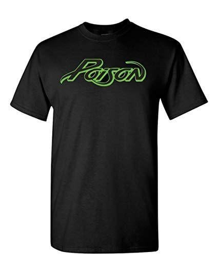 Glam Rock Band Logo - Poison Logo Metal Glam Rock Band Legend Men's Black T-Shirt New Size S-3XL