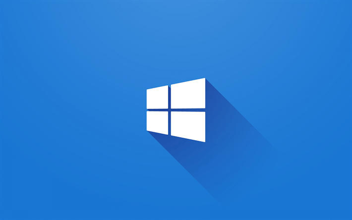 Cool Windows Logo - Download wallpaper Windows 4k, blue background, minimal