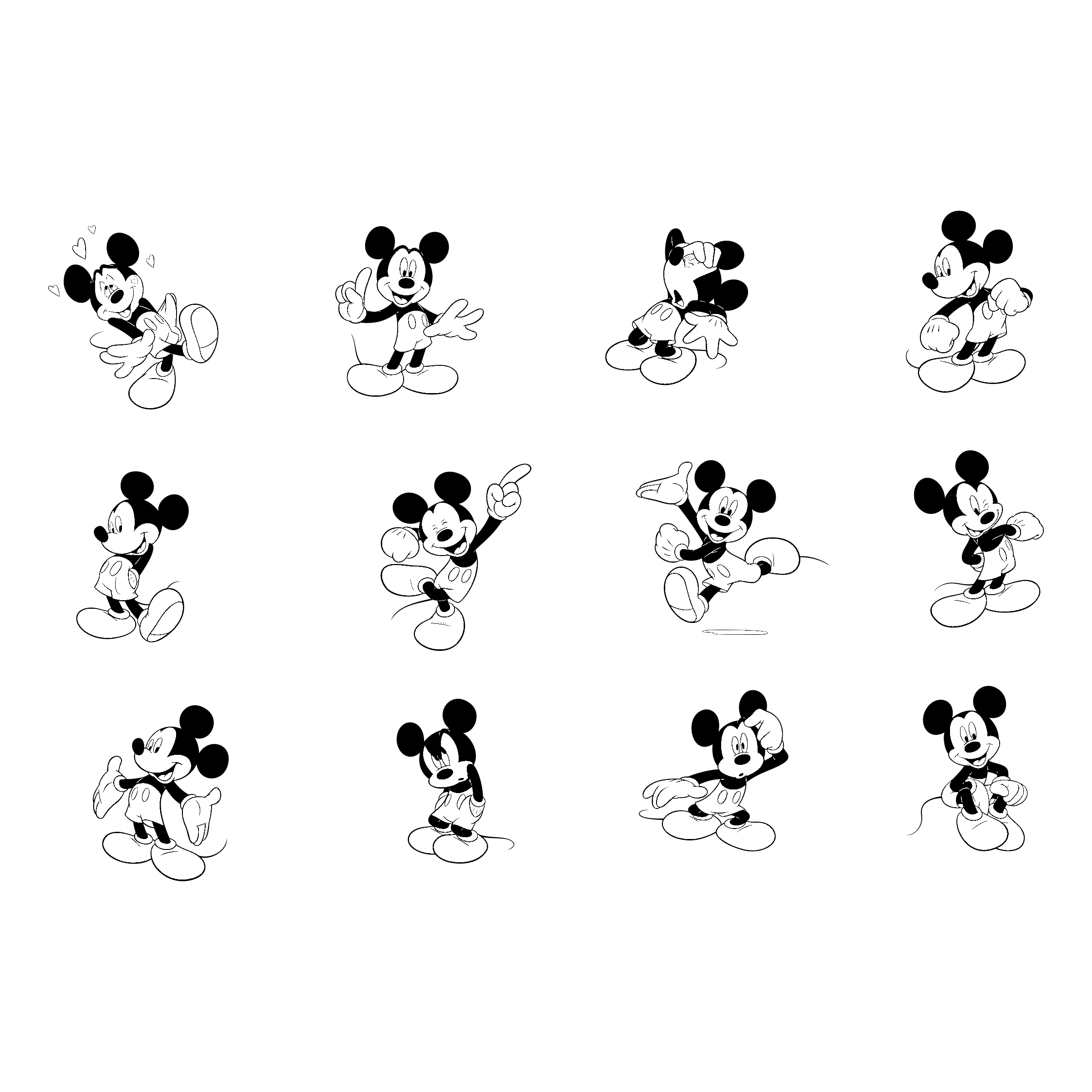 White Mickey Mouse Logo