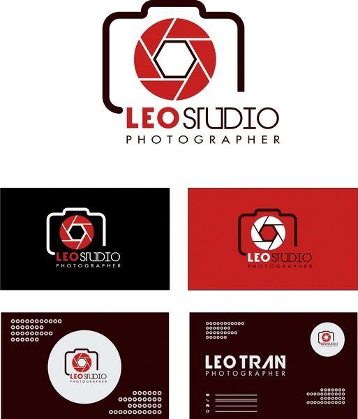 Studio Red Logo - Photography studio logo design on various background Free vector