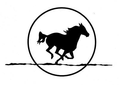 Black and White Horse Circle Logo - Jumping horse in circle Logos