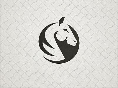 White Horse Circle Logo - Ornamental Bull Logo. logos. Logos, Horse logo