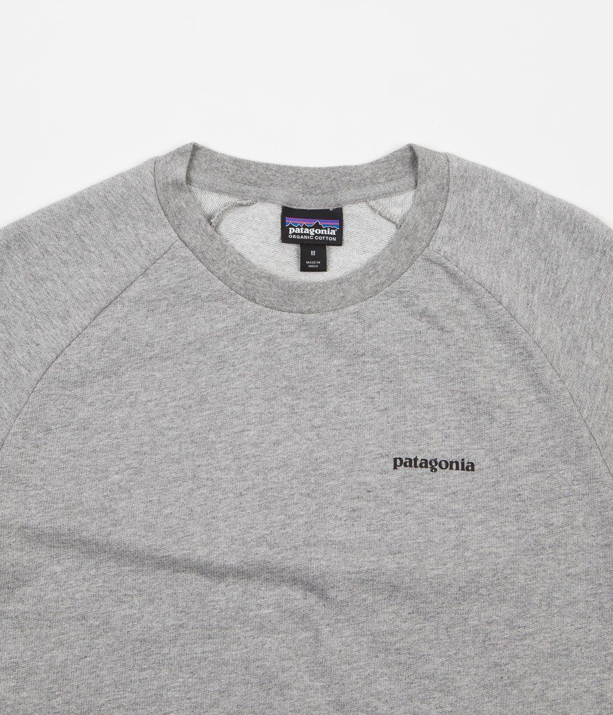 Grey Patagonia Logo - Patagonia P-6 Logo Lightweight Crewneck Sweatshirt - Feather Grey ...