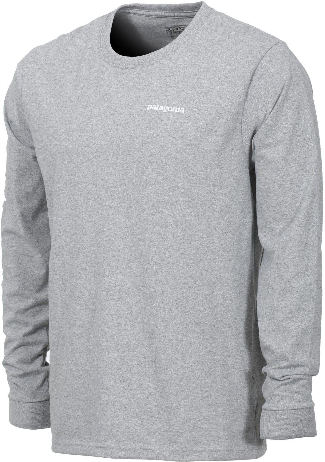 Grey Patagonia Logo - Patagonia Men Clothing: Patagonia Text Logo L/S T-Shirt with Drifter ...