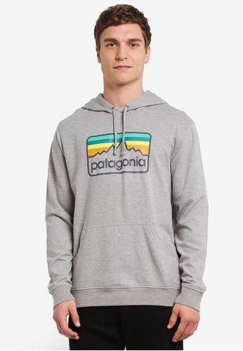 Grey Patagonia Logo - Buy Patagonia Line Logo Badge LW Hoodie Online on ZALORA Singapore