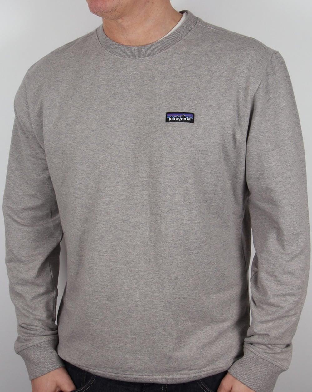 Grey Patagonia Logo - Patagonia P 6 Logo Midweight Sweatshirt Feather Grey