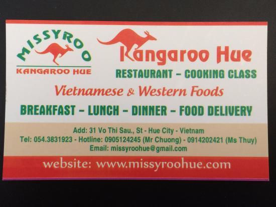 Kangaroo Restaurant Logo - Kangaroo Hue Restaurant & Cooking Class - Picture of Kangaroo Hue ...
