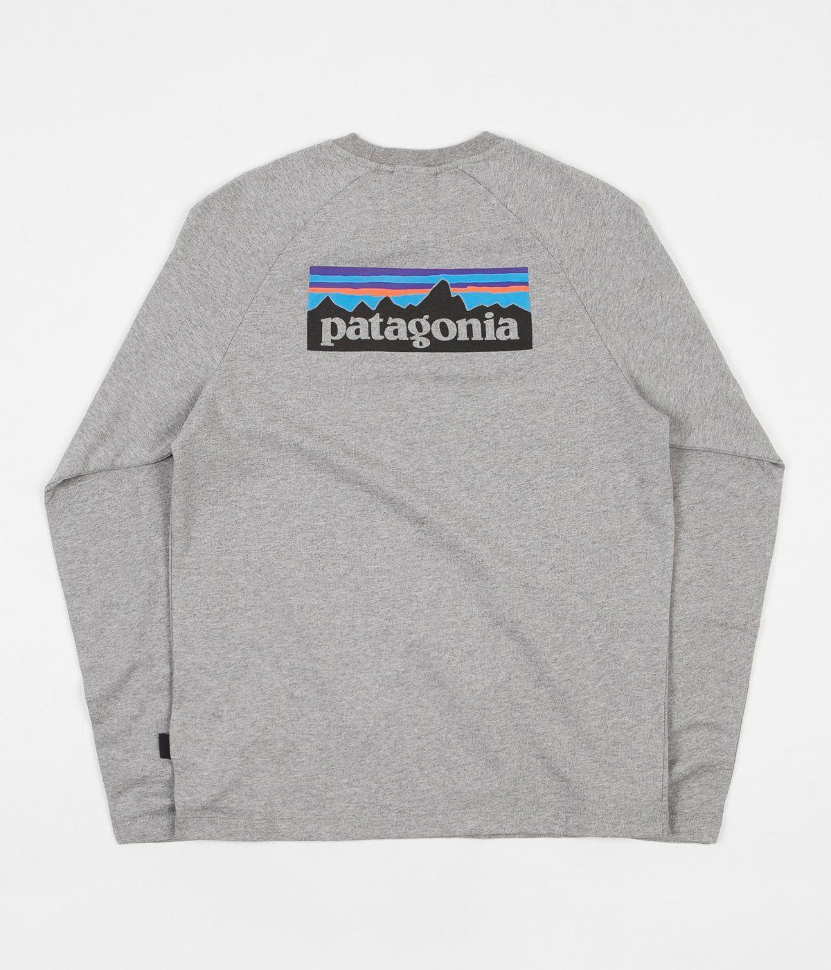 Grey Patagonia Logo - Patagonia P 6 Logo Lightweight Crewneck Sweatshirt Grey