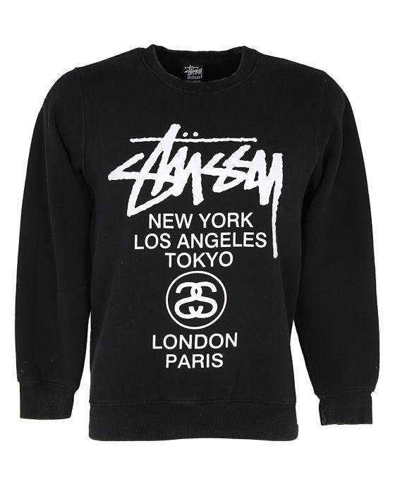 New Stussy Logo - Black Stussy Logo Sweater - M Black £30 | Rokit Vintage Clothing