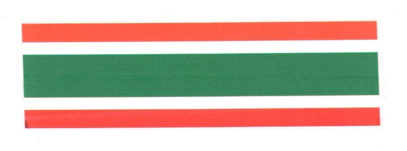 Orange Green Red Stripe Logo - CO: ENDORSEMENT ONLY; 3 HORIZONTAL STRIPES IN COLOURS ORANGE, GREEN