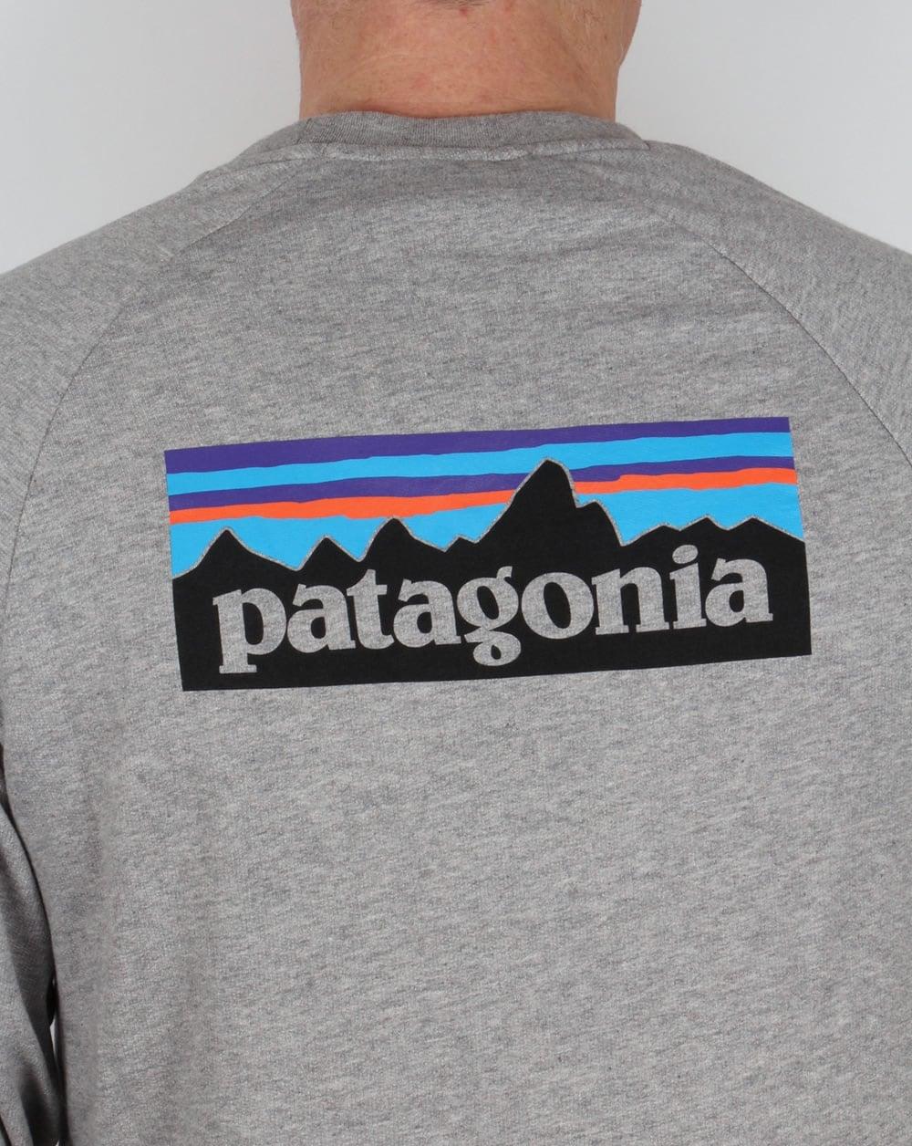 Grey Patagonia Logo - Patagonia P 6 Logo Lightweight Sweatshirt Feather Grey