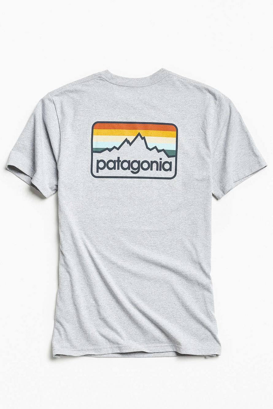 Grey Patagonia Logo - Mens. Patagonia Graphic Tees. Brand + Logos Line Logo Badge Tee
